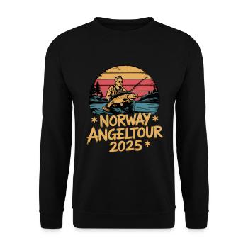 Norway fishing Norway Flag - Unisex Pullover - Schwarz - Vorne - Alina (178cm) & Michal (187cm)