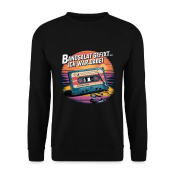 Bandsalat Gefixt.. Ich War Dabei Vintage Kassetten - Unisex Pullover - Schwarz - Vorne - Alina (178cm) & Michal (187cm)