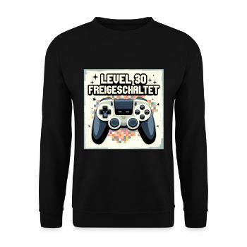 Manette de jeu déverrouillée de niveau 30 - Sweat-shirt Unisexe - noir - Devant - Alina (178cm) & Michal (187cm)