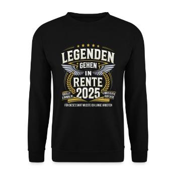 Legenden Gehen In Rente 2025 - Unisex Pullover - Schwarz - Vorne - Alina (178cm) & Michal (187cm)
