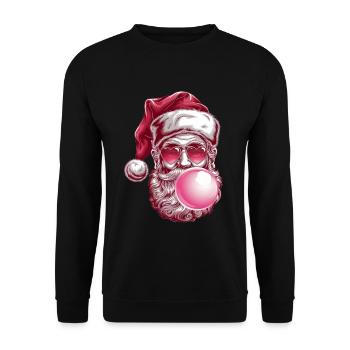 Cool Santa Claus with sunglasses - Unisex Sweatshirt - black - Front - Alina (178cm) & Michal (187cm)