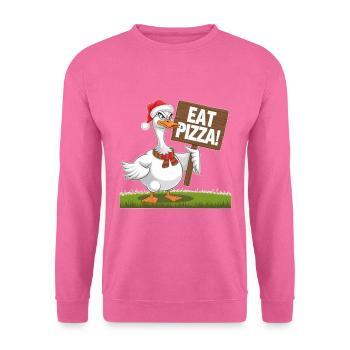 Weihnachtsgans Mit Pizza Wunsch - Unisex Pullover - Pink - Vorne