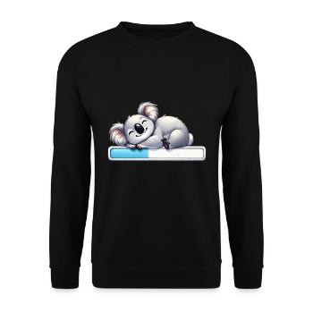 Cute sleeping koala with loading bar - Unisex Sweatshirt - black - Front - Alina (178cm) & Michal (187cm)