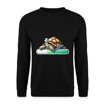 Langsame Fortschritte Schildkröte Illustration - Unisex Pullover - Schwarz - Vorne - Alina (178cm) & Michal (187cm)