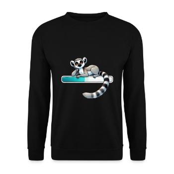 Cute lemur with loading bar illustration - Unisex Sweatshirt - black - Front - Alina (178cm) & Michal (187cm)