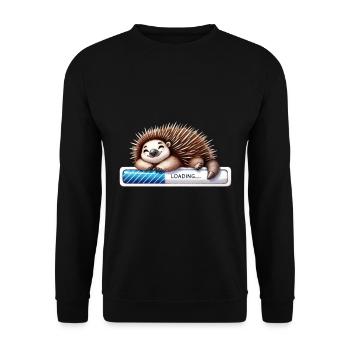 Relaxation du hérisson : Chargement de la progression - Sweat-shirt Unisexe - noir - Devant - Alina (178cm) & Michal (187cm)