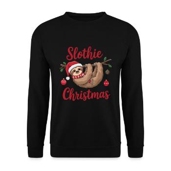 Slothie Christmas - Unisex Sweatshirt - black - Front - Alina (178cm) & Michal (187cm)