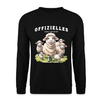 Official (l)afshirt Funny Sheep - Unisex Sweatshirt - black - Front - Alina (178cm) & Michal (187cm)