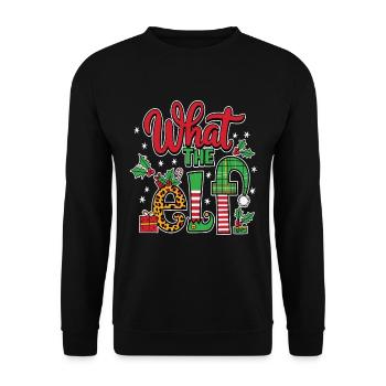 What The Elf Christmas Fun - Unisex Sweatshirt - black - Front - Alina (178cm) & Michal (187cm)