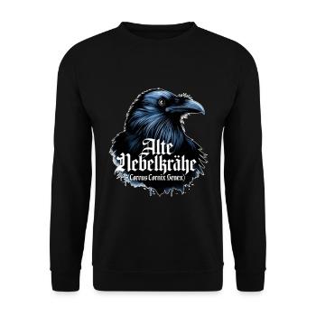 Vieux corbeau à capuchon portrait d’oiseau mystique - Sweat-shirt Unisexe - noir - Devant - Alina (178cm) & Michal (187cm)