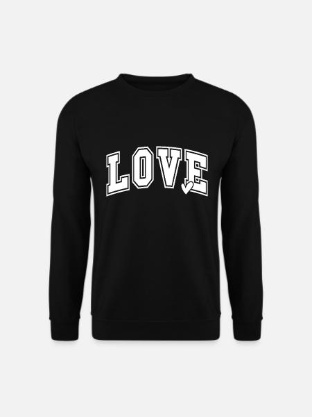 Liebe Schriftzug Mit Herzmotiv - Unisex Pullover - Schwarz
