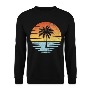 Plage Coucher de soleil - Sweat-shirt Unisexe - noir - Devant - Alina (178cm) & Michal (187cm)