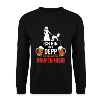 Je suis l’idiot, ils ne sont là que pour boire - Sweat-shirt Unisexe - noir - Devant - Alina (178cm) & Michal (187cm)
