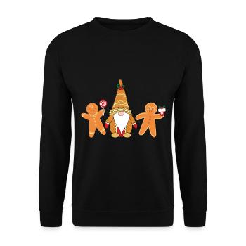Noël Noël Gnomies - Sweat-shirt Unisexe - noir - Devant - Alina (178cm) & Michal (187cm)