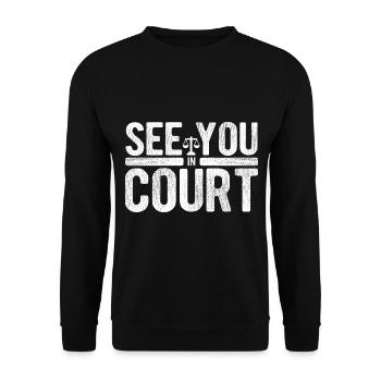Richter Jurist Anwalt - Unisex Pullover - Schwarz - Vorne - Alina (178cm) & Michal (187cm)
