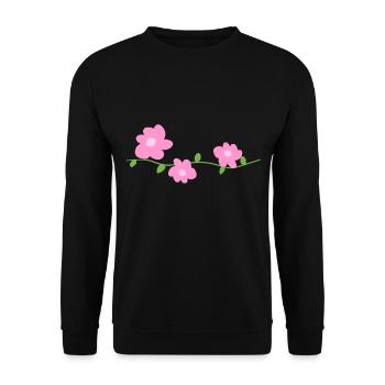 pinke blumen pflanzen symbol natur - Unisex Pullover - Schwarz - Vorne - Alina (178cm) & Michal (187cm)