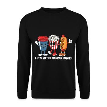 Halloween Horror Movies - Unisex Pullover - Schwarz - Vorne - Alina (178cm) & Michal (187cm)