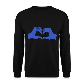 cœur bleu - Sweat-shirt Unisexe - noir - Devant - Alina (178cm) & Michal (187cm)