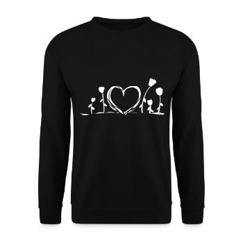 heart nature flowers roses climate protection nature love - Unisex Sweatshirt - black - Front - Alina (178cm) & Michal (187cm)