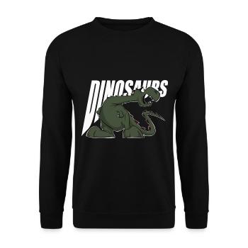 Drôle de chemise Dino, Dinosaures, Enfants, Autocollants - Sweat-shirt Unisexe - noir - Devant - Alina (178cm) & Michal (187cm)