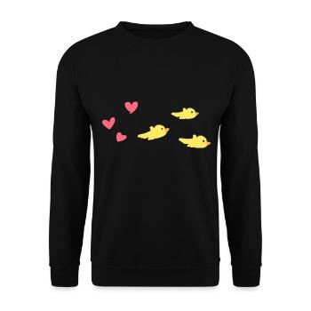 Heart animals birds fly - Unisex Sweatshirt - black - Front - Alina (178cm) & Michal (187cm)