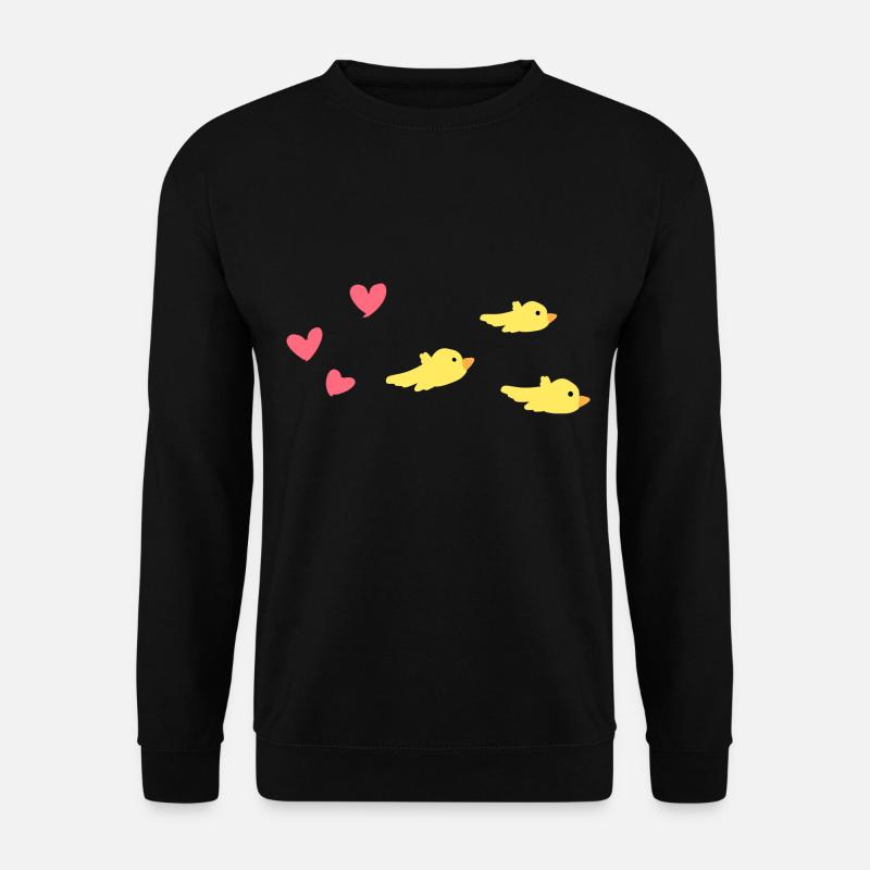 Heart animals birds fly - Unisex Sweatshirt - black