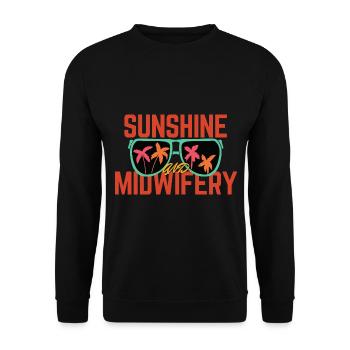Sunshine And Midwifery Childbirth Doula Midwife - Unisex Sweatshirt - black - Front - Alina (178cm) & Michal (187cm)