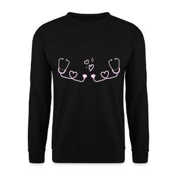 médecin médecin infirmier - Sweat-shirt Unisexe - noir - Devant - Alina (178cm) & Michal (187cm)
