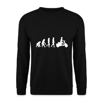 Roller Evolution I Mofa Moped Scooter fahren - Unisex Pullover - Schwarz - Vorne - Alina (178cm) & Michal (187cm)