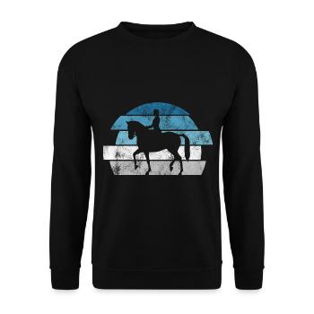 Dressage Cavalier de dressage Cheval d’équitation - Sweat-shirt Unisexe - noir - Devant - Alina (178cm) & Michal (187cm)