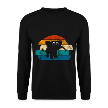 Elefanten Elefant für Kinder - Unisex Pullover - Schwarz - Vorne - Alina (178cm) & Michal (187cm)