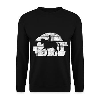 Dressage Cavalier de dressage Cheval d’équitation - Sweat-shirt Unisexe - noir - Devant - Alina (178cm) & Michal (187cm)