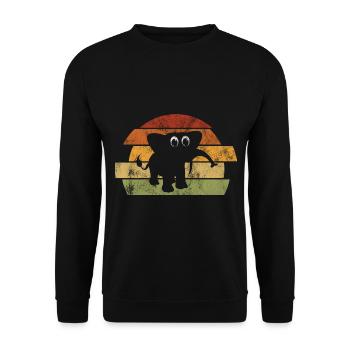 Elefanten Elefant für Kinder - Unisex Pullover - Schwarz - Vorne - Alina (178cm) & Michal (187cm)