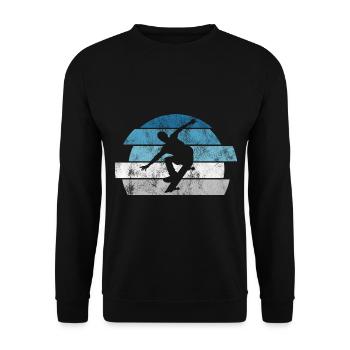 Skateboarder Skateboard Skater Skate Skateing - Unisex Sweatshirt - black - Front - Alina (178cm) & Michal (187cm)