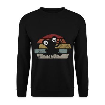 Frog Frogs Gift for Kids Funny Funny - Unisex Sweatshirt - black - Front - Alina (178cm) & Michal (187cm)