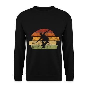 Skateboarder Skateboard Skater Skate Skateing - Sweat-shirt Unisexe - noir - Devant - Alina (178cm) & Michal (187cm)