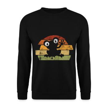 Frosch Frösche Geschenk für Kinder Lustig Witzig - Unisex Pullover - Schwarz - Vorne - Alina (178cm) & Michal (187cm)