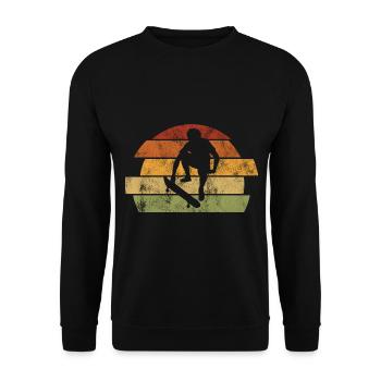 Skateboarder Skateboard Skater Skate Skateing - Unisex Sweatshirt - black - Front - Alina (178cm) & Michal (187cm)