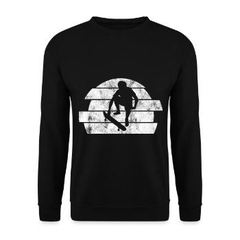 Skateboarder Skateboard Skater Skate Skateing - Unisex Sweatshirt - black - Front - Alina (178cm) & Michal (187cm)