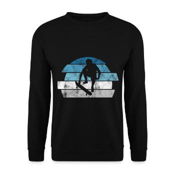 Skateboarder Skateboard Skater Skate Skateing - Unisex Sweatshirt - black - Front - Alina (178cm) & Michal (187cm)
