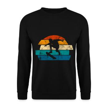 Skateboarder Skateboard Skater Skate Skateing - Sweat-shirt Unisexe - noir - Devant - Alina (178cm) & Michal (187cm)