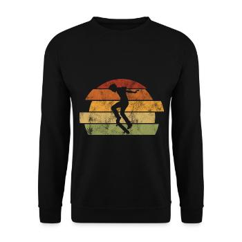 Skateboarder Skateboard Skater Skate Skateing - Sweat-shirt Unisexe - noir - Devant - Alina (178cm) & Michal (187cm)