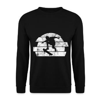 Skateboarder Skateboard Skater Skate Skateing - Unisex Pullover - Schwarz - Vorne - Alina (178cm) & Michal (187cm)
