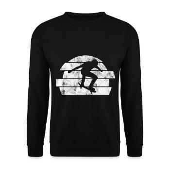 Skateboarder Skateboard Skater Skate Skateing - Unisex Sweatshirt - black - Front - Alina (178cm) & Michal (187cm)