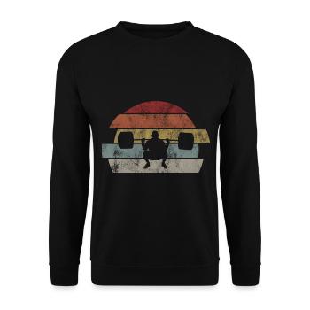 Musculation Bodybuilder GYM Fitnessstudio Retro - Sweat-shirt Unisexe - noir - Devant - Alina (178cm) & Michal (187cm)
