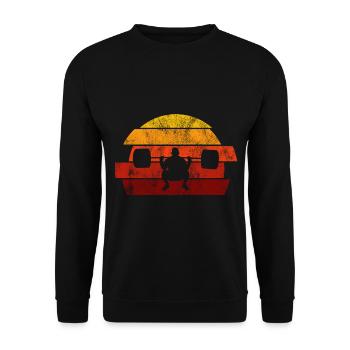 Bodybuilding Bodybuilder GYM Fitnessstudio Retro - Unisex Sweatshirt - black - Front - Alina (178cm) & Michal (187cm)