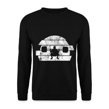 Musculation Bodybuilder GYM Fitnessstudio Retro - Sweat-shirt Unisexe - noir - Devant - Alina (178cm) & Michal (187cm)
