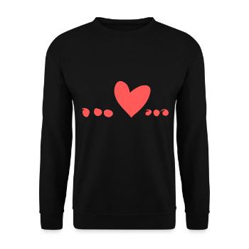 Symbol Herz Liebe rot - Unisex Pullover - Schwarz - Vorne - Alina (178cm) & Michal (187cm)