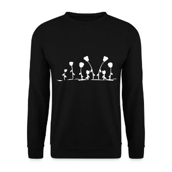 natural flowers rose earth line pattern - Unisex Sweatshirt - black - Front - Alina (178cm) & Michal (187cm)