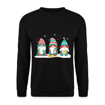 Cadeaux de Noël Noël - Sweat-shirt Unisexe - noir - Devant - Alina (178cm) & Michal (187cm)